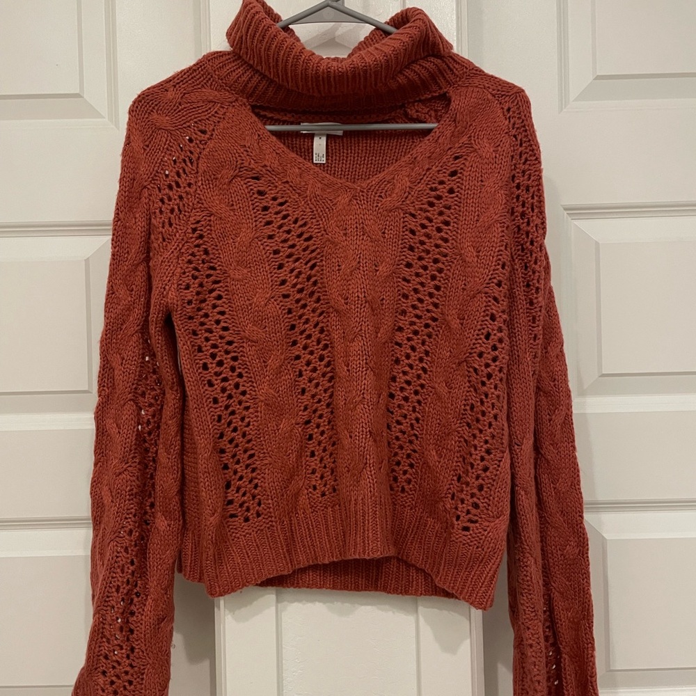 Burnt orange cut out sweater